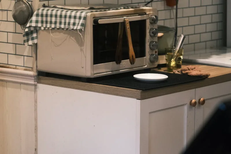 Compact toaster oven on a kitchen counter