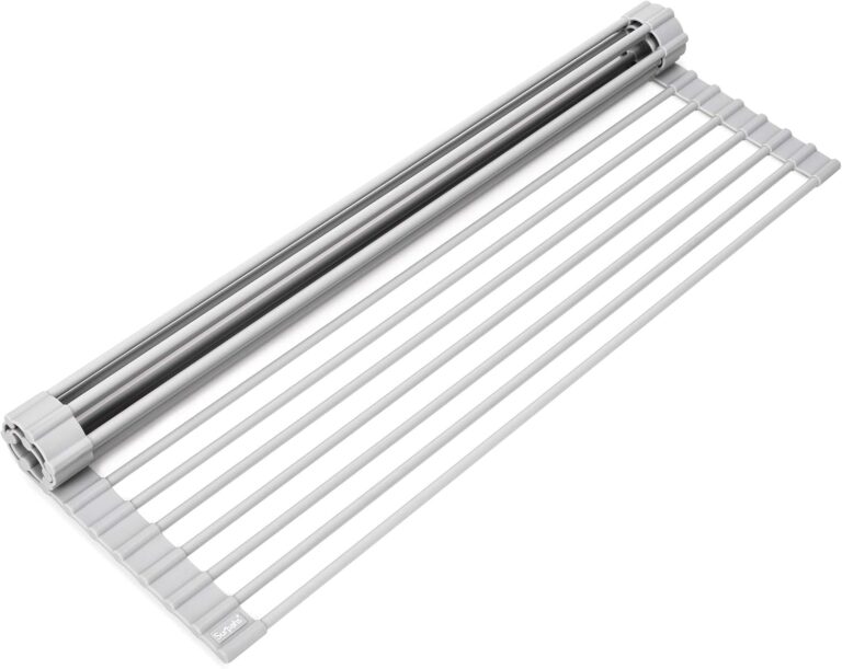 Surpahs roll-up dish rack — Warm gray / 20.5 × 13.1 in