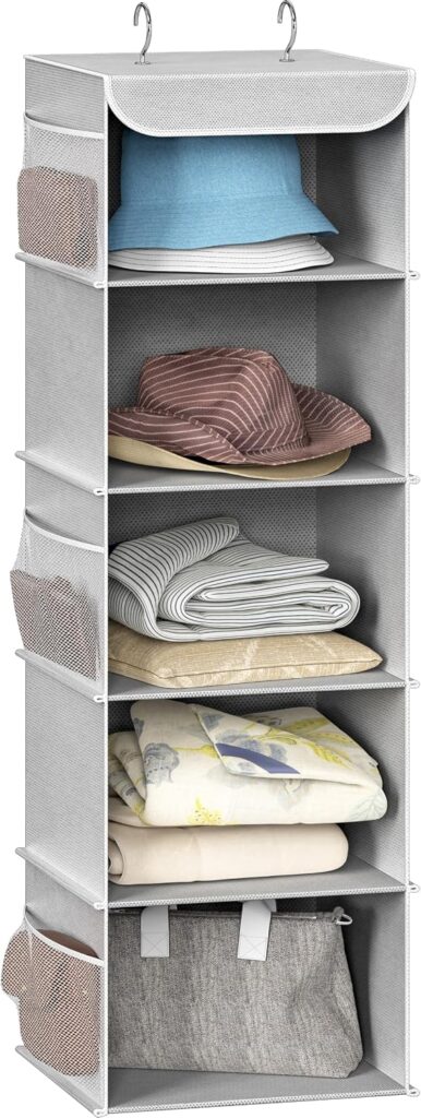 Organizador colgante Simple Houseware de cinco baldas — Gris / cinco baldas
