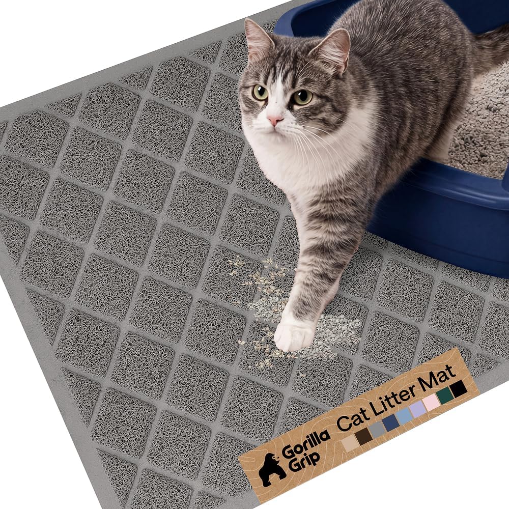 Gorilla Grip 24 × 17 litter mat — Grey / 24 × 17 in