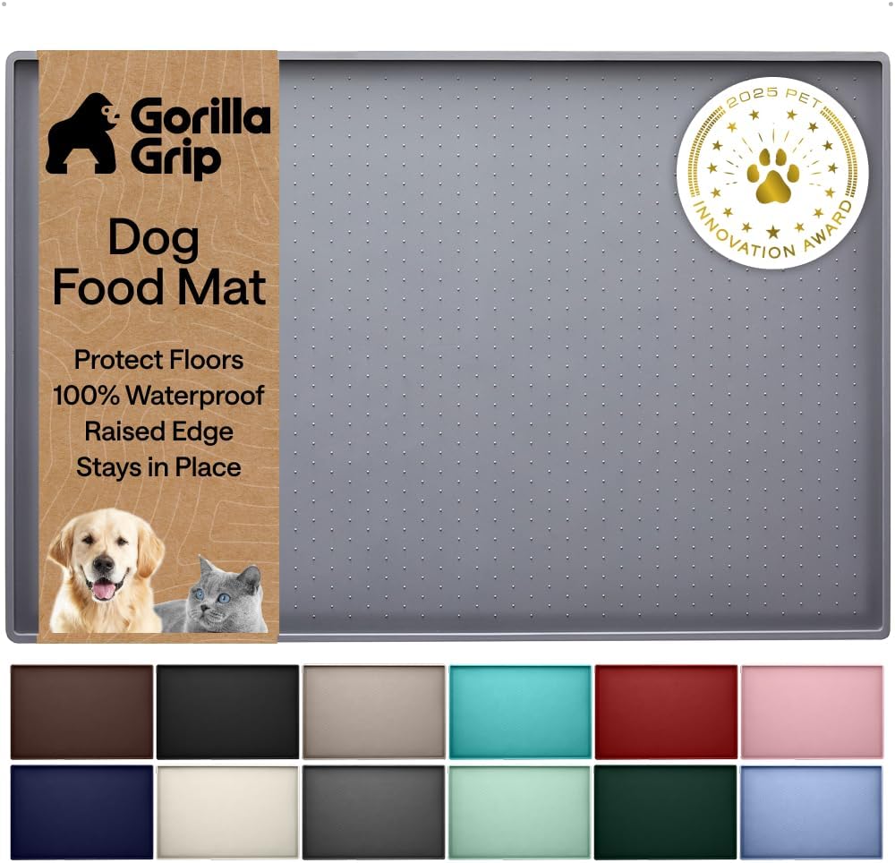 Gorilla Grip silicone feeding mat — Grey / 18.5 × 11.5 in