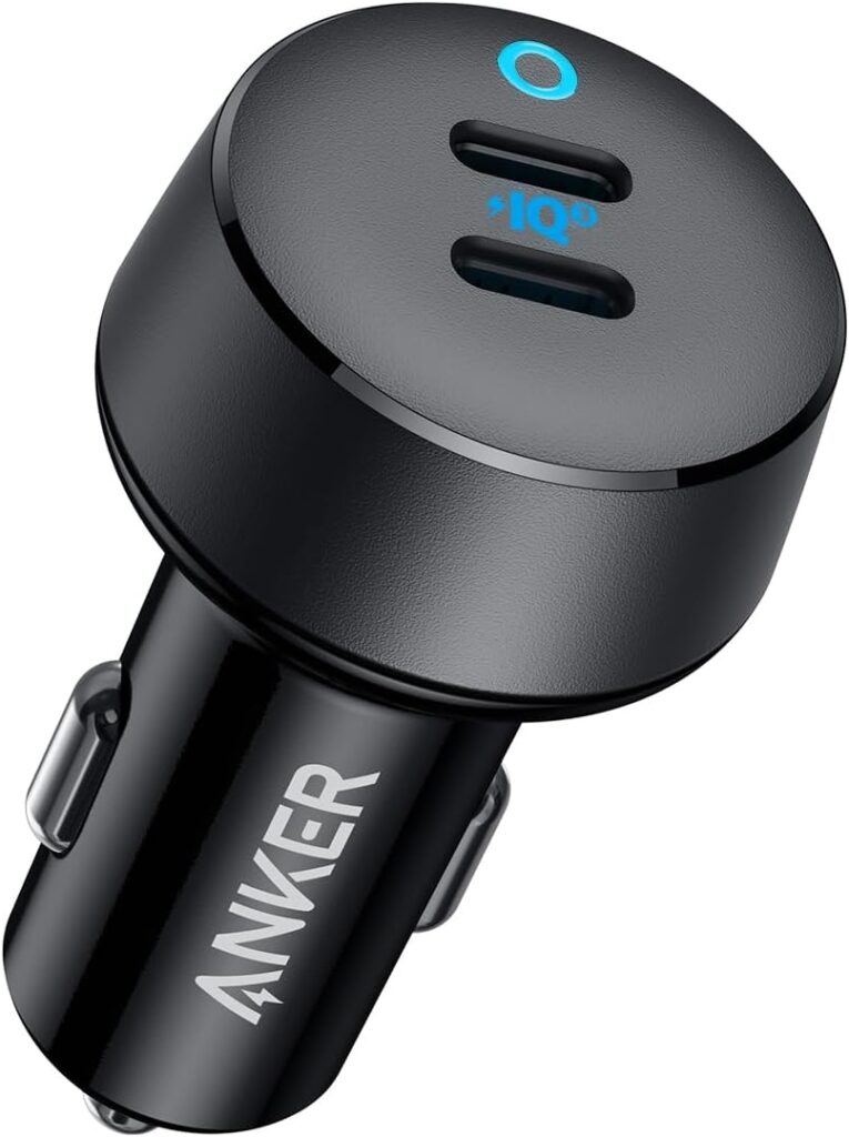 Anker PowerDrive III Duo car charger — Black / two USB-C ports / 40 W total