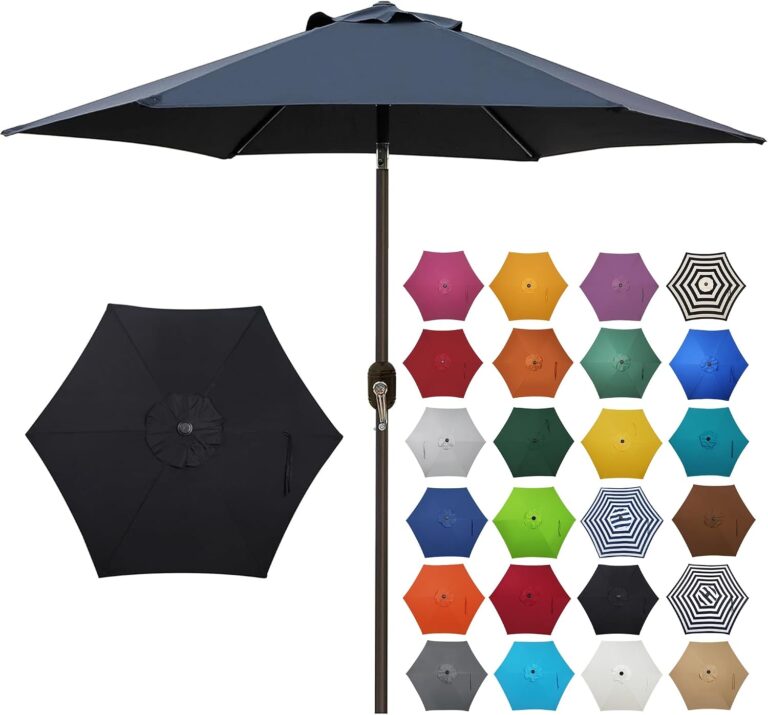 Blissun 7.5-foot patio umbrella — Black / 7.5 ft / center pole