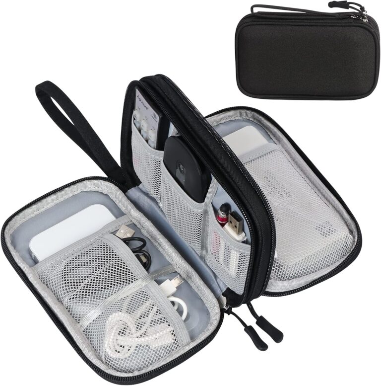 FYY travel cable organizer — Black / 7.5 × 4.3 × 2.2 in