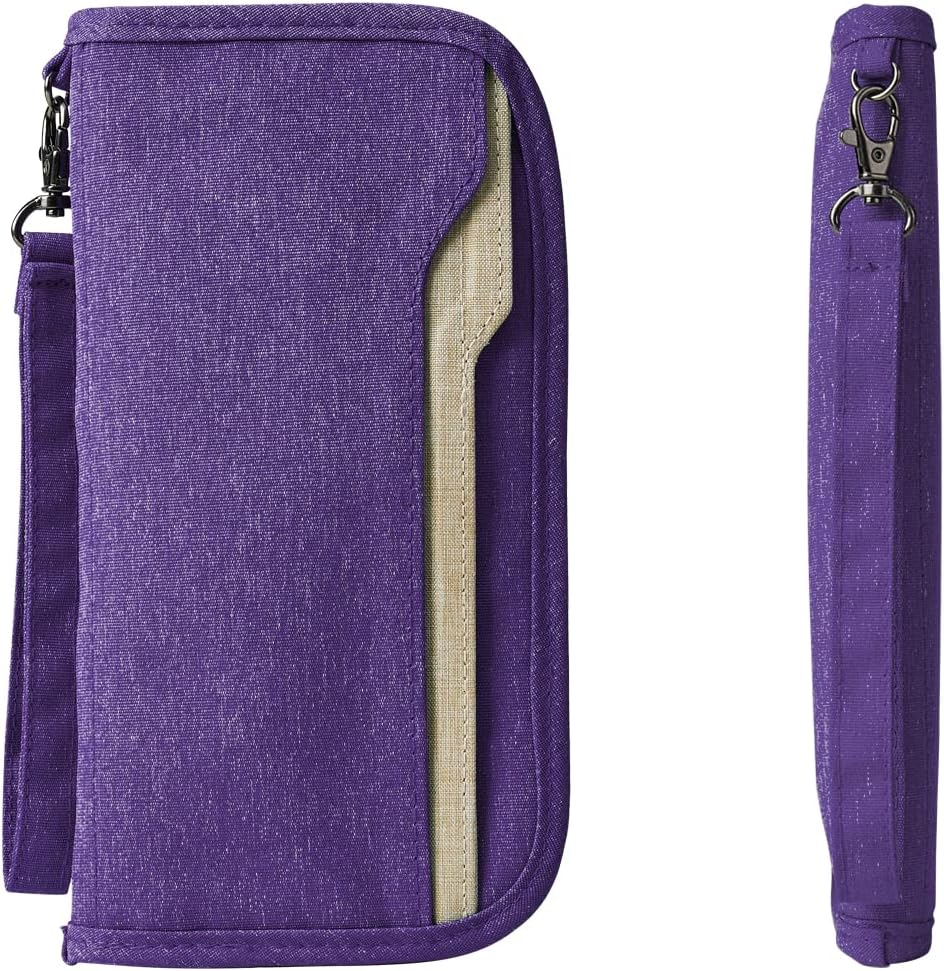 ZOPPEN family passport wallet — Purple / family wallet / wrist strap
