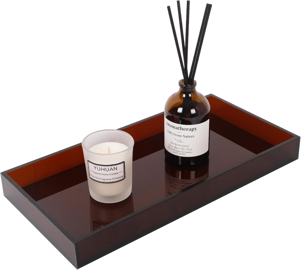 Bandeja ámbar ClarityCraze — Ámbar / acrílico / 12 × 6 pulgadas