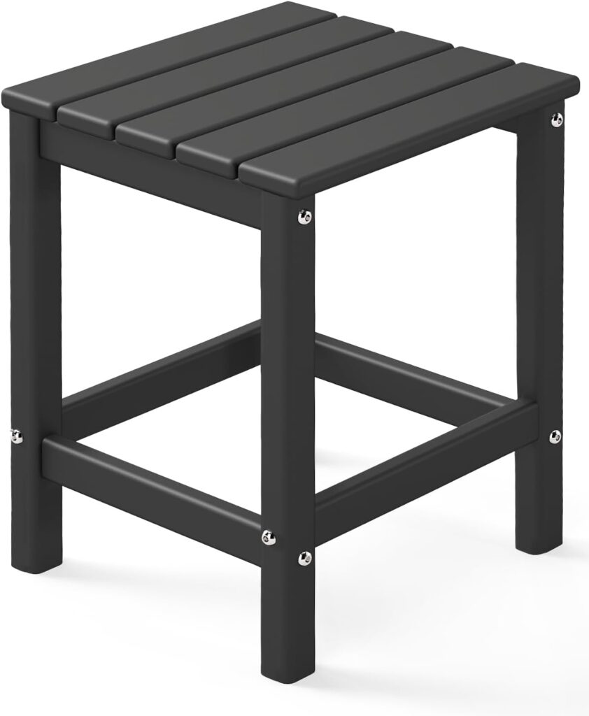 GREENVINES Adirondack side table — Black / HDPE / Adirondack style
